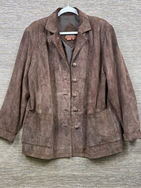 Stan Hermann Women’s Brown Suede Button-Front Jacket